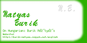 matyas burik business card